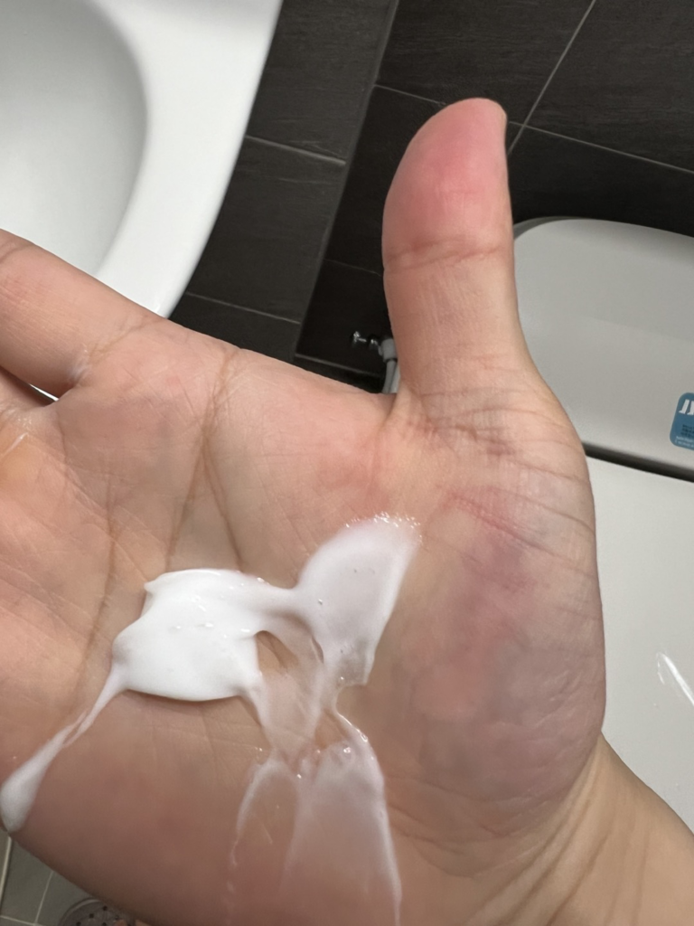 lotion on the skin